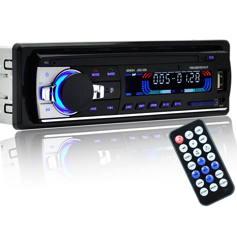 Polarlander راديو سيارة بولارلاندر مع مشغل صوت USB/SD/MP3 واستقبال بلوتوث مع تحكم عن بعد أسود 1 دين - Image 1